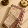 Cream Banarasi Silk Saree