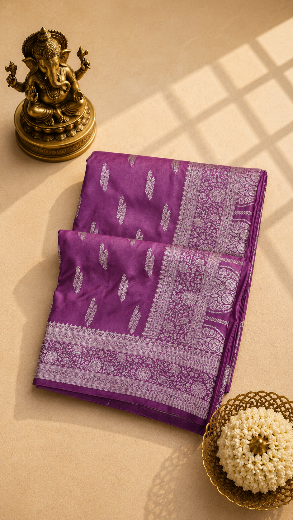 Royal Amethyst Purple Banarasi Saree