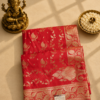 Banarasi Silk Saree – Rani Pink with Gold Zari Weaving