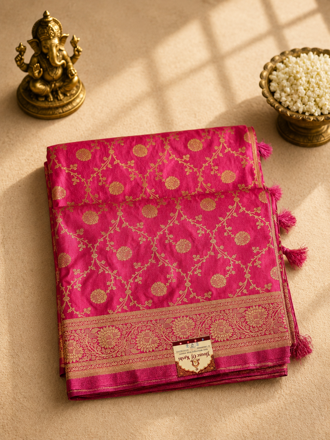 Premium Rani Pink Banarasi Silk Saree