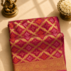 Wine Purple Khaddi Georgette Bandhej Banarasi Saree