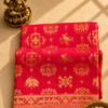 Royal Rani Pink Khaddi Georgette Bandhej Banarasi Saree with Gold Zari Weaving