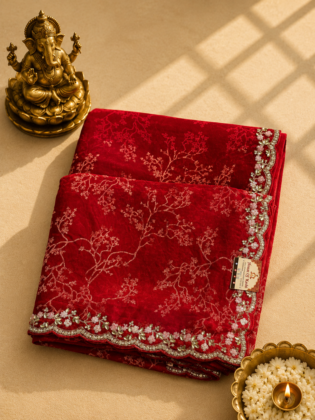 Wine Red Designer Saree
