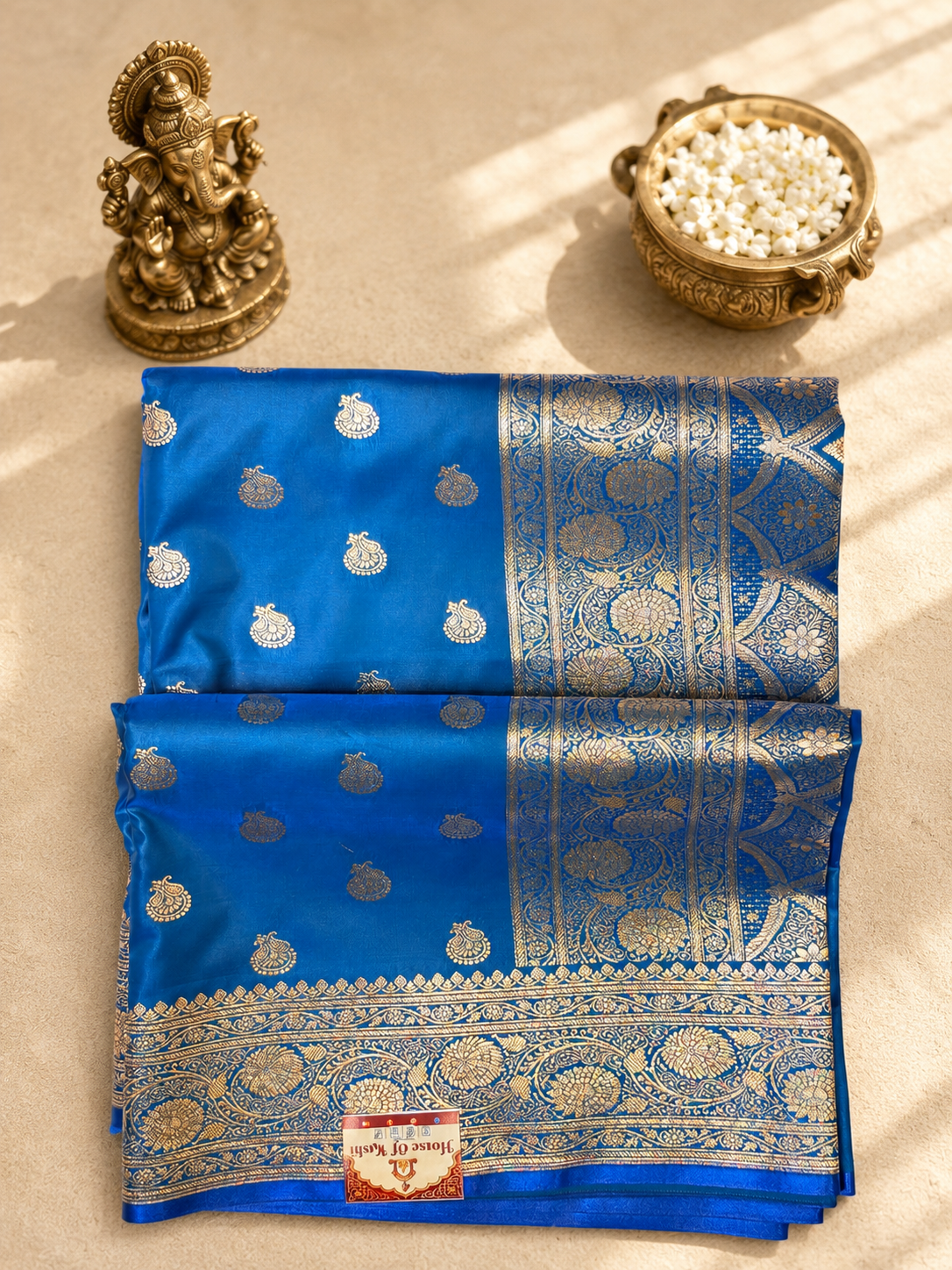 Teal Blue Banarasi Zari Saree