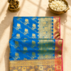 Royal Azure Blue & Magenta Banarasi Saree