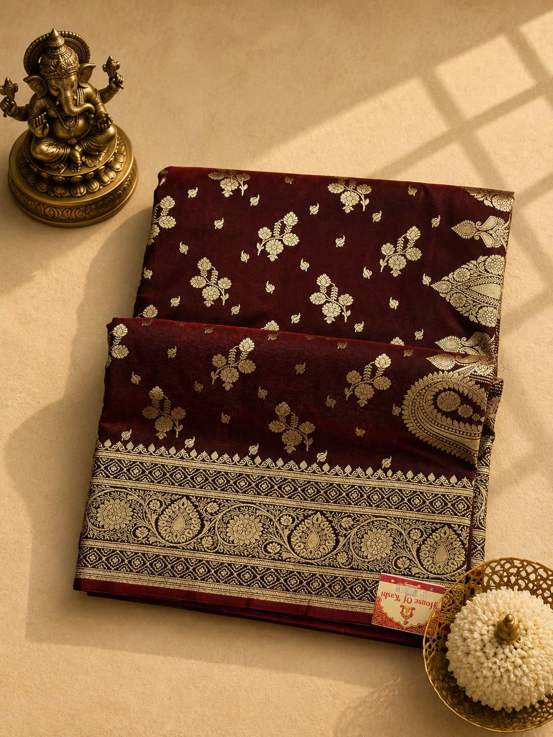 Royal Maroon Gold Zari Banarasi Saree