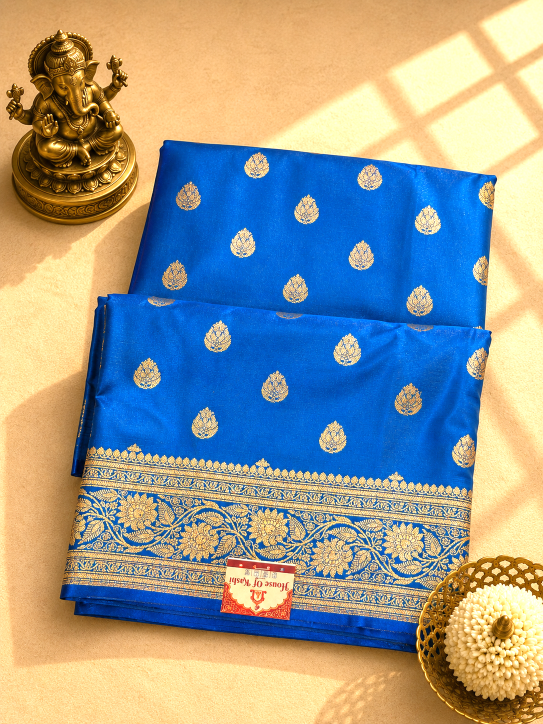 Royal Azure Blue Banarasi Silk Saree