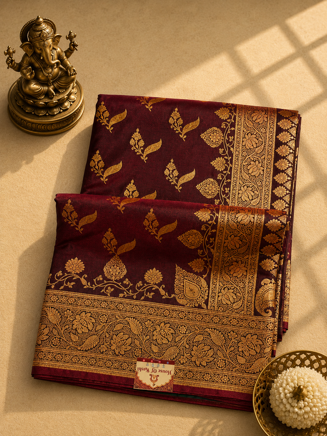 Royal Wine Purple Banarasi Silk Saree