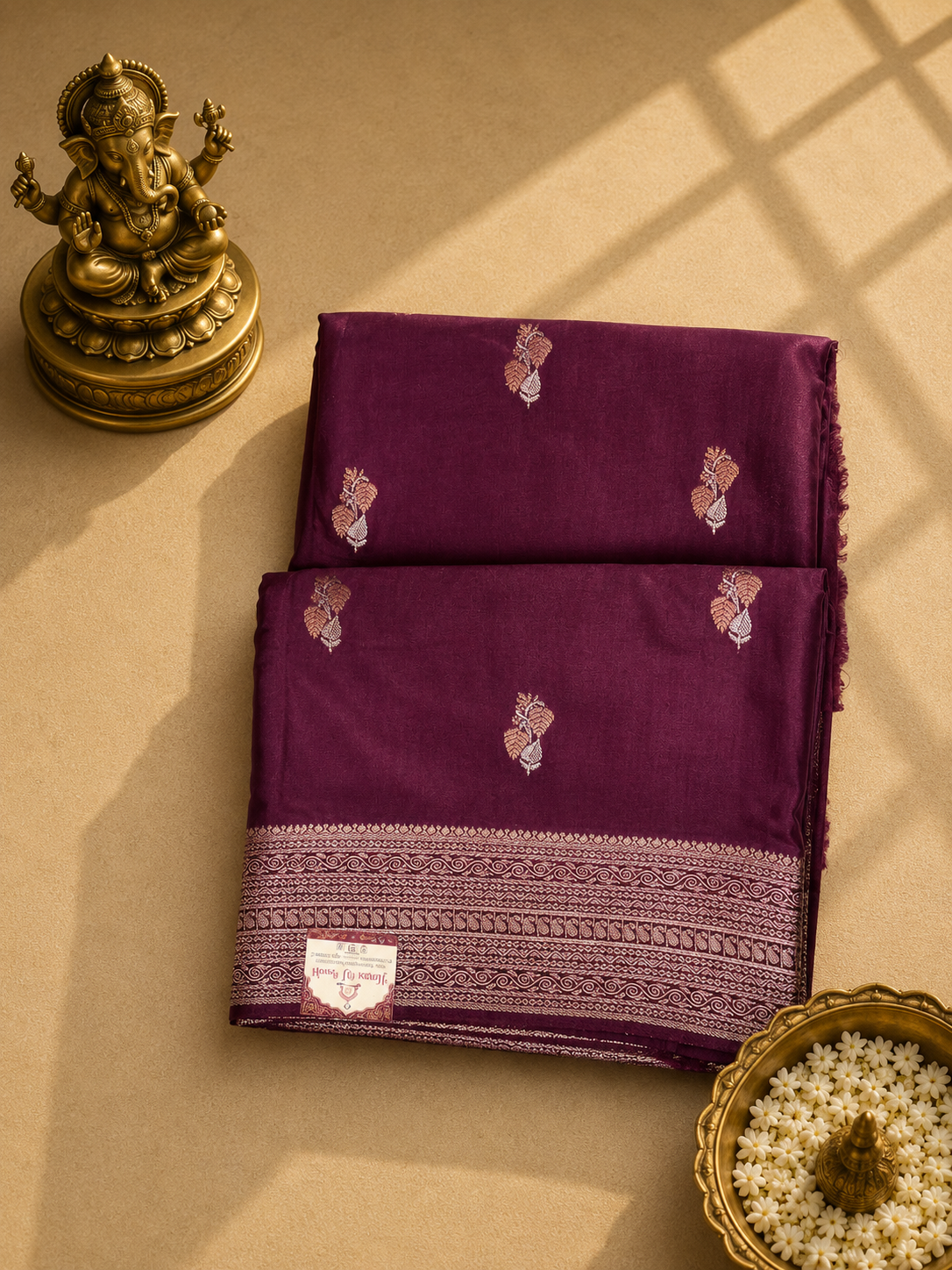 Wine Purple Sona Rupa Viscose Saree