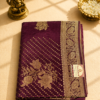 Viscose Banarasi Saree – Royal Wine Purple with Golden Zari