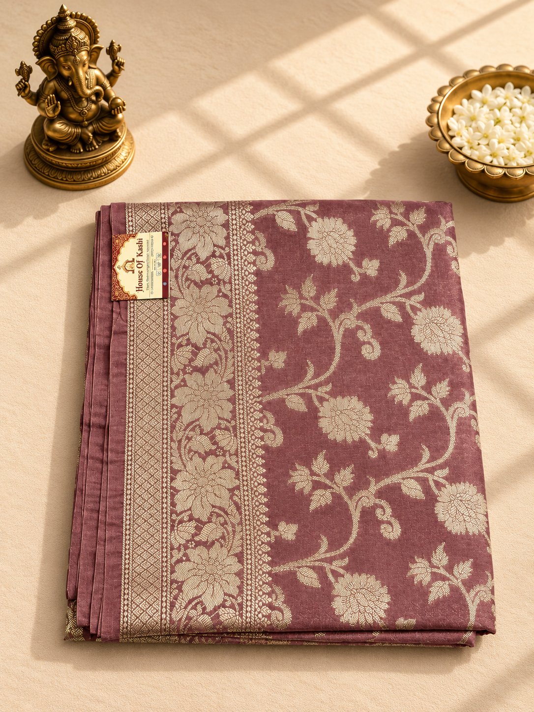 Mauve Banarasi Viscose Silk Saree