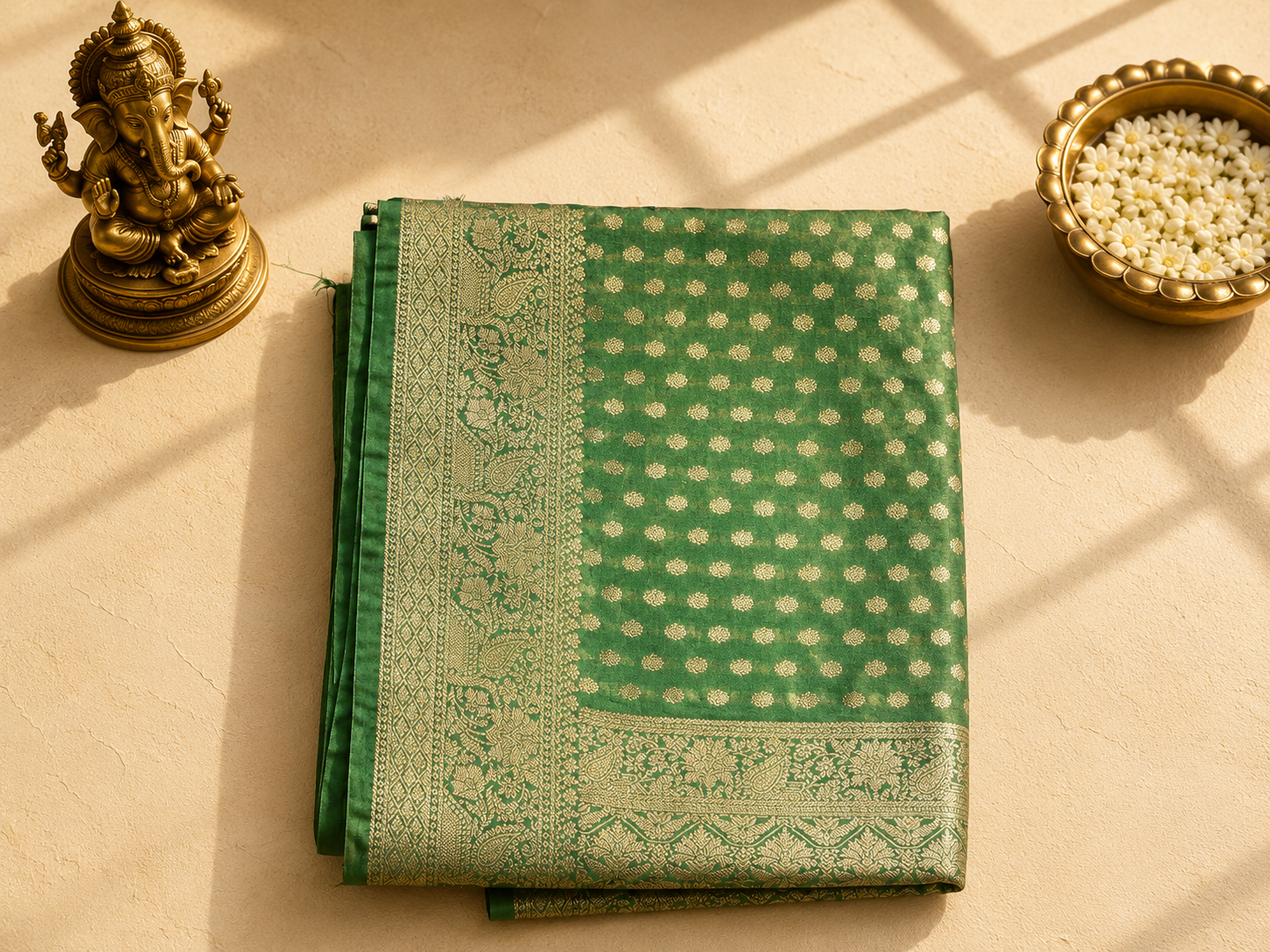 Premium Green Banarasi Saree