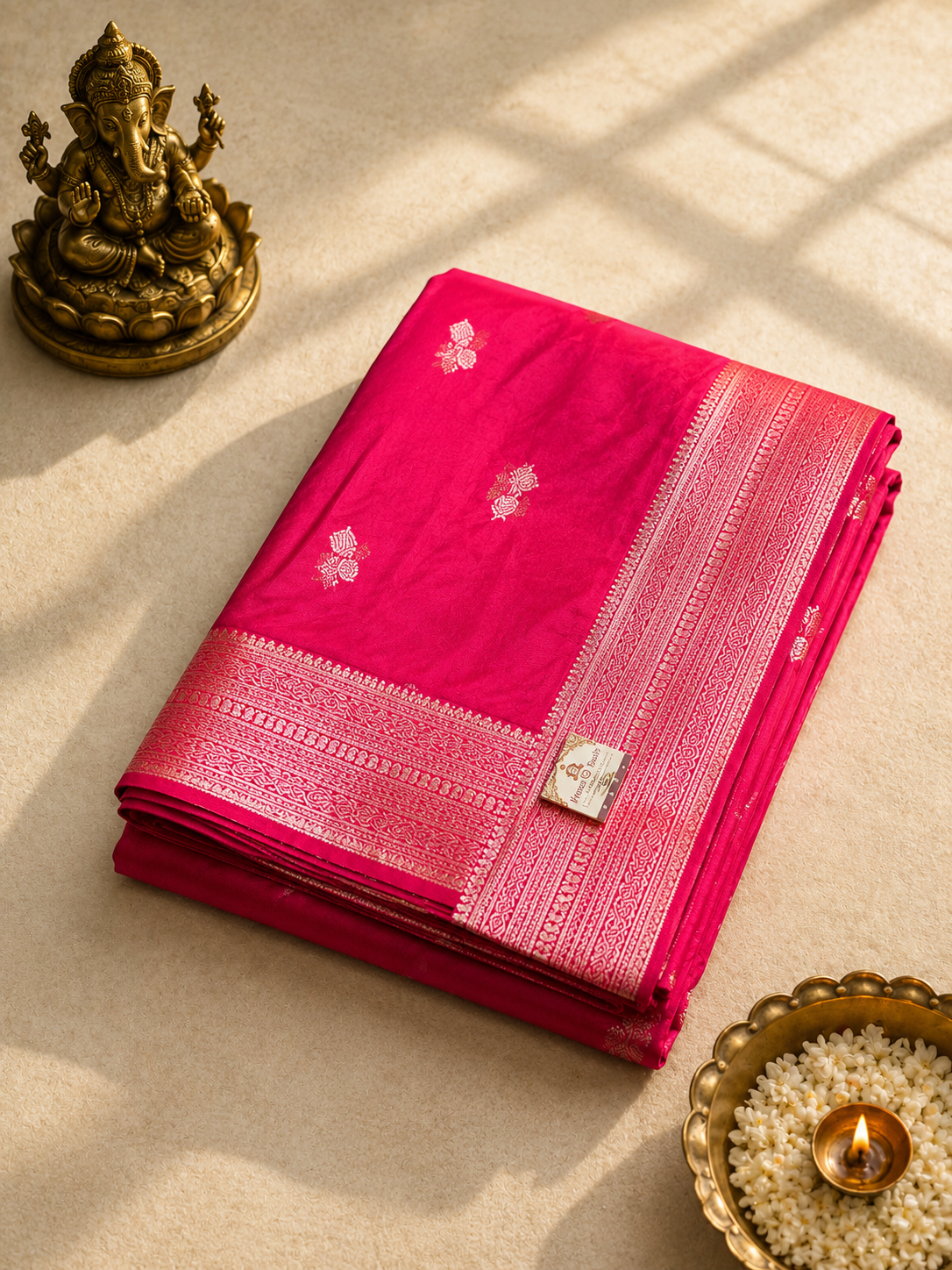Pink Viscose Sona Rupa Saree