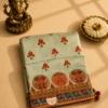 Sky Blue Designer Silk Saree with Traditional Artistic Print