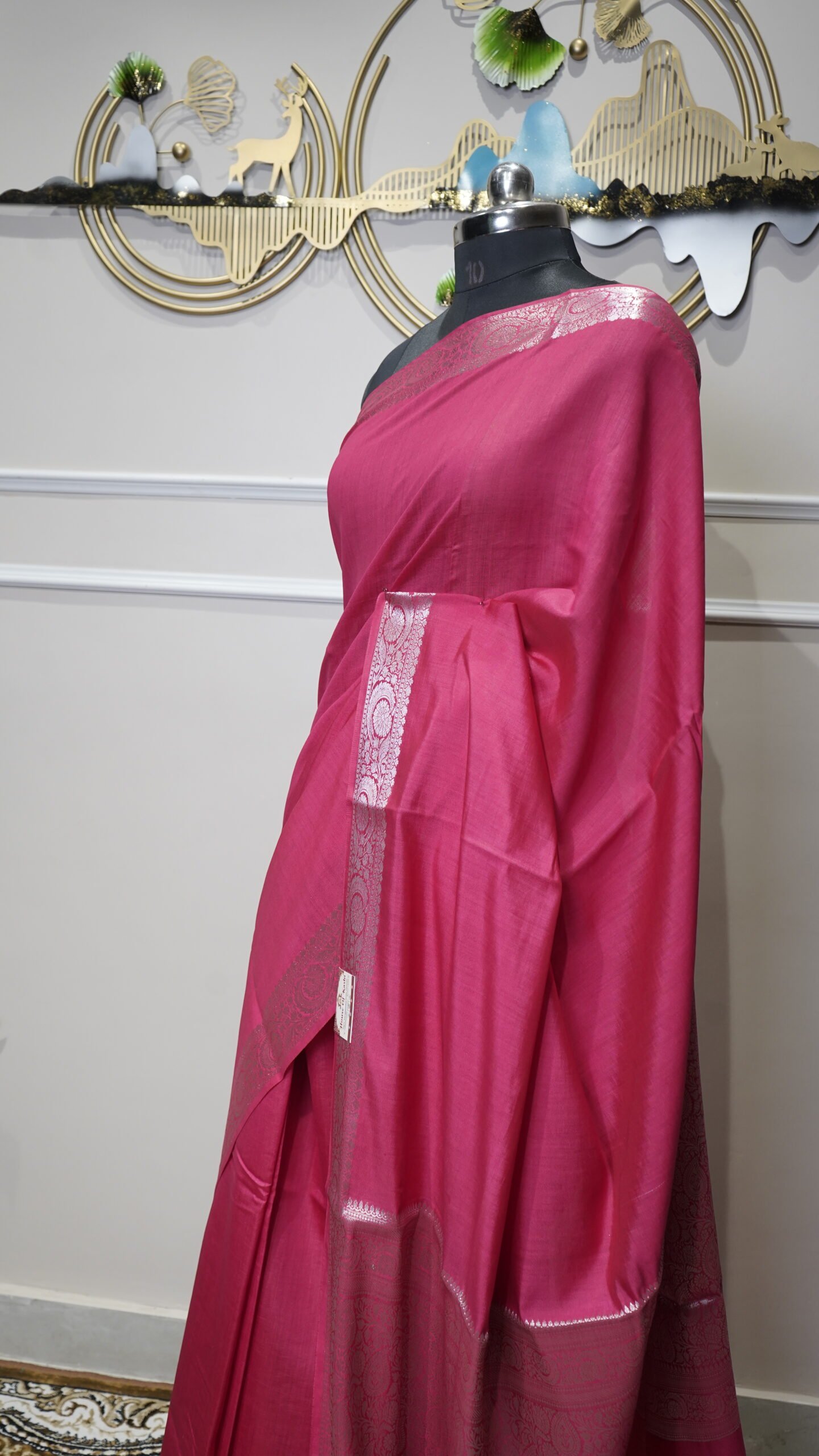 Rani Pink Pure Banarasi Silk Saree - Image 6