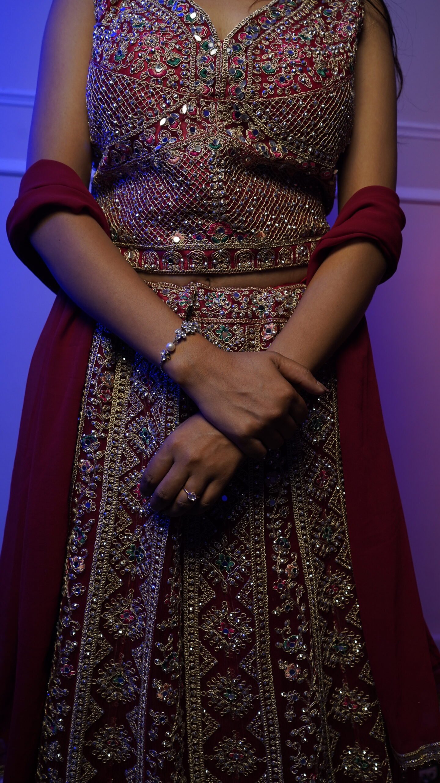 Maroon Heavy Embroidered Bridal Lehenga Choli with Dupatta - Image 5