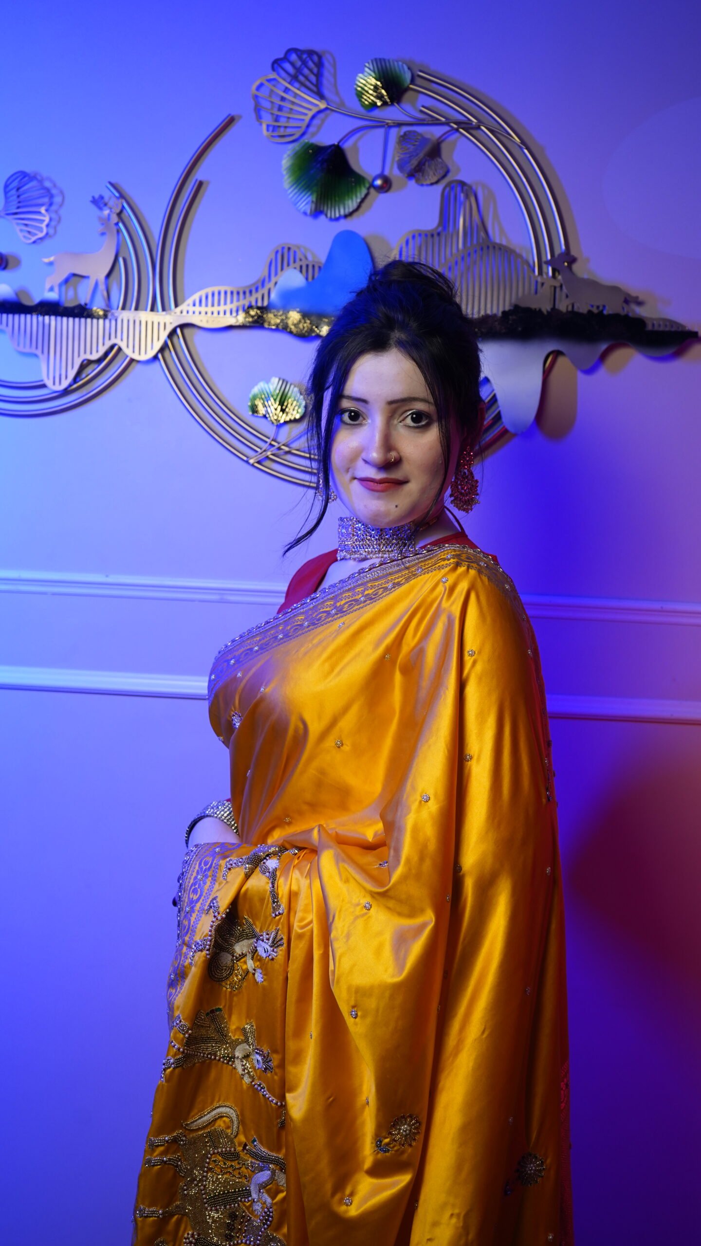 Mustard Yellow Banarasi Silk Saree with Traditional Woven Border & Designer Pallu - Image 6