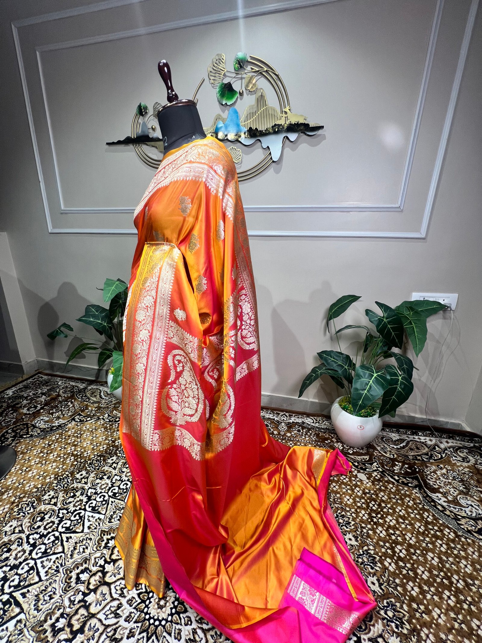Pure Mushroo Silk Banarasi Saree - Image 3