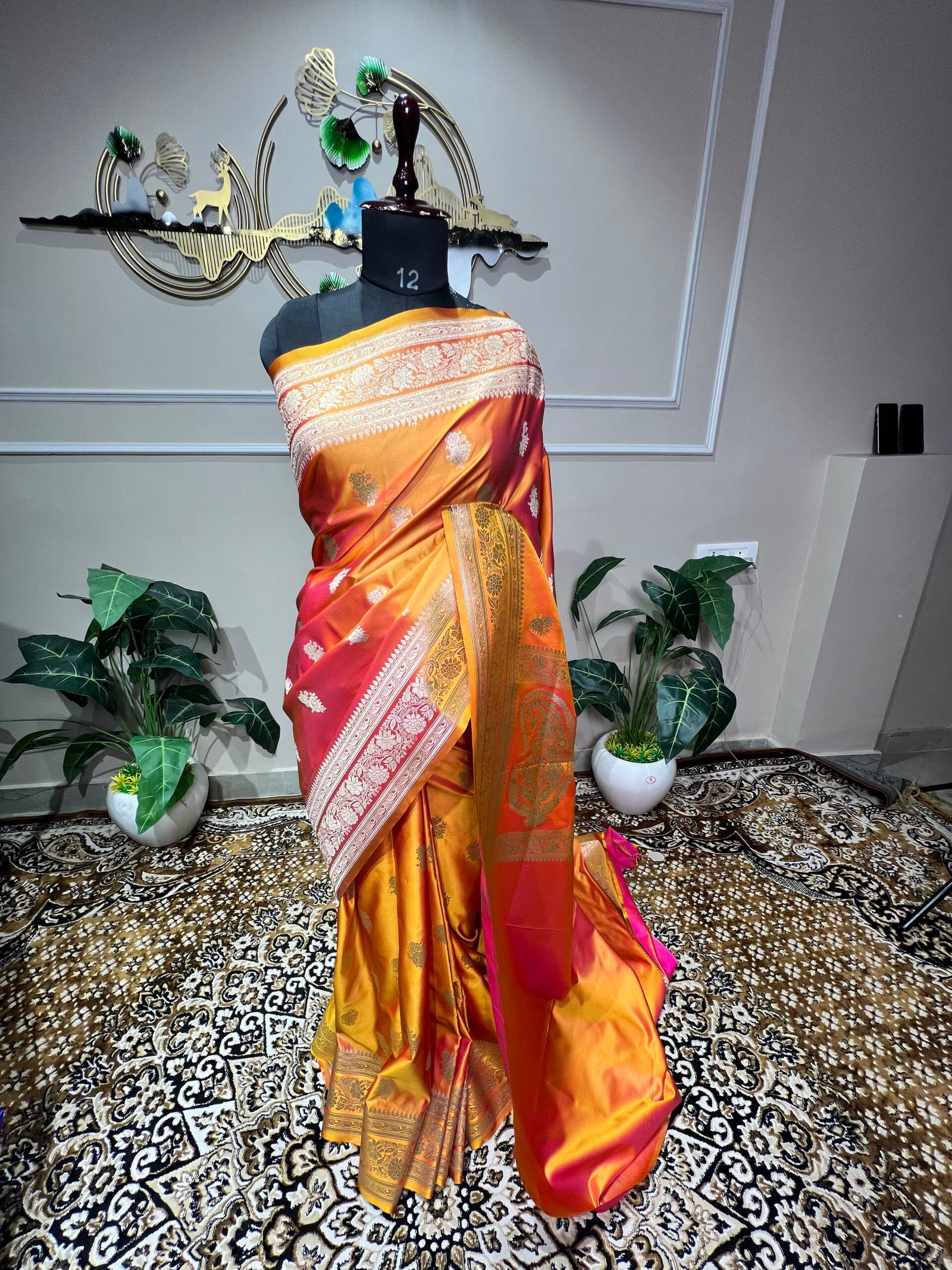 Pure Mushroo Silk Banarasi Saree - Image 2