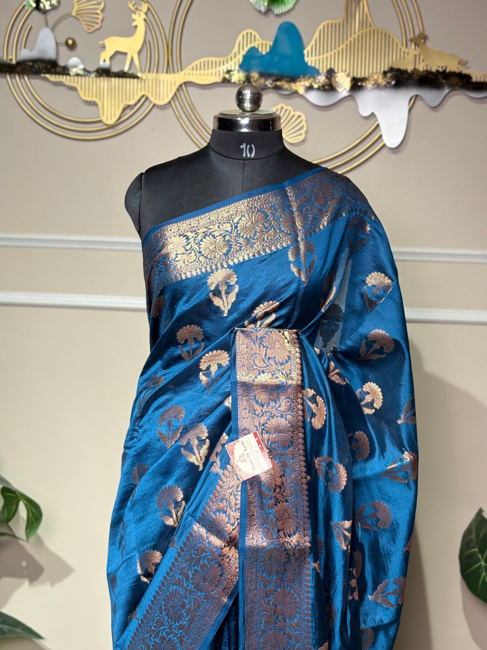 Royal Blue Banarasi Silk Saree - Image 4