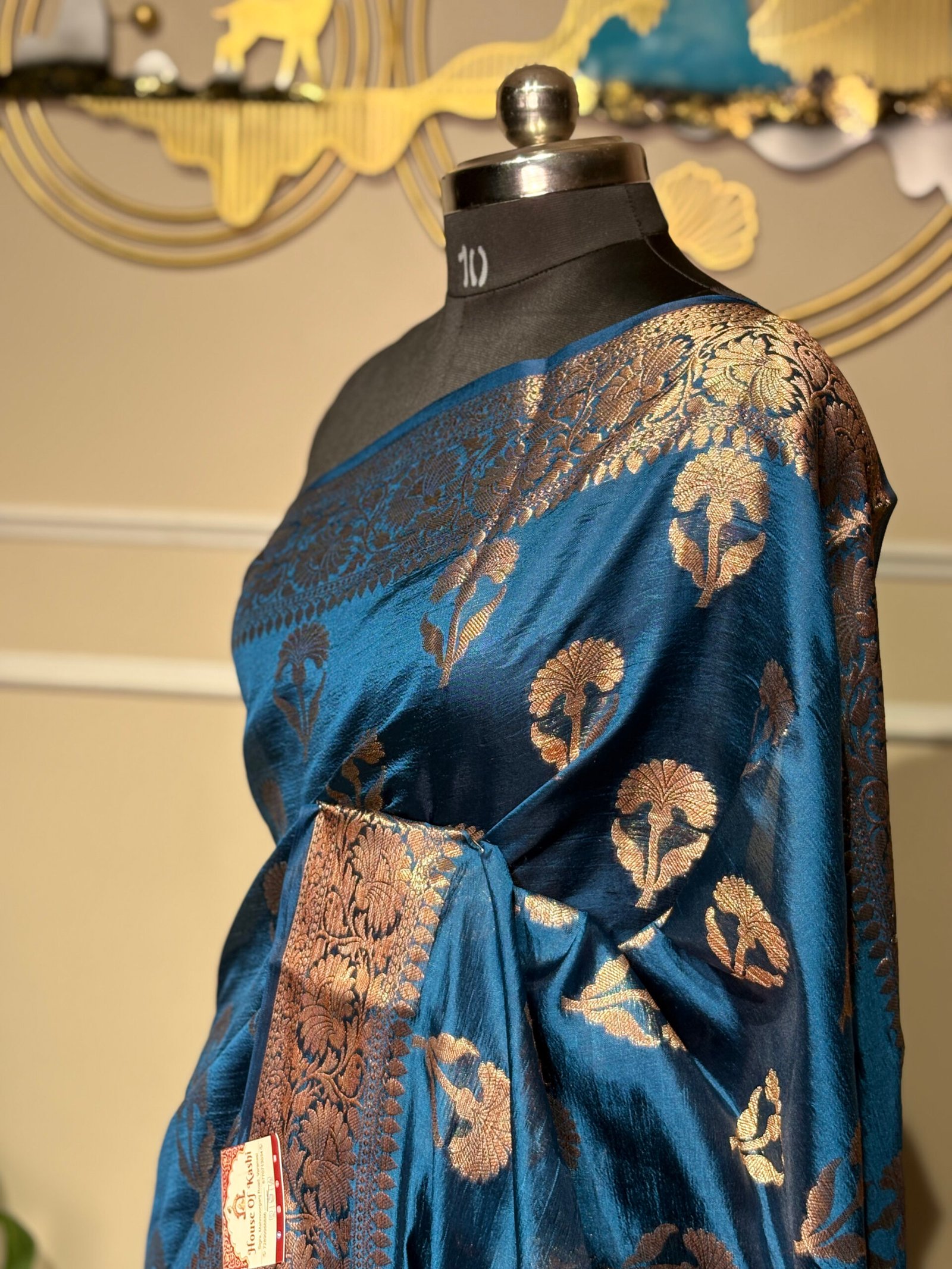 Royal Blue Banarasi Silk Saree - Image 2