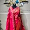 Rani Pink Banarasi Silk Saree with Matching Banarasi Dupatta
