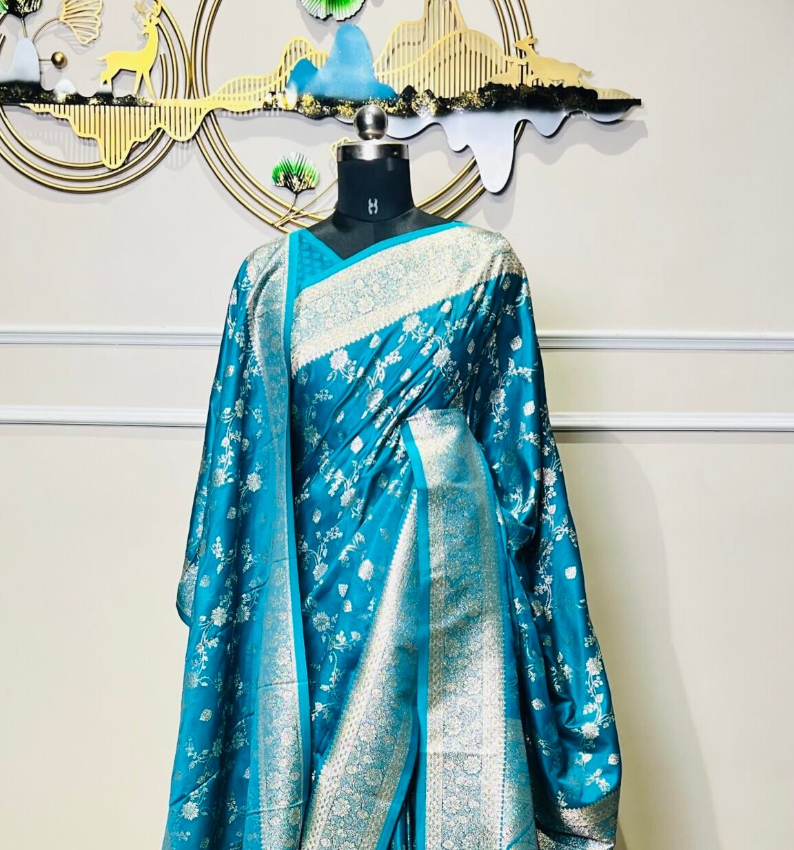Sky Blue Banarasi Saree with Rich Woven Dupatta