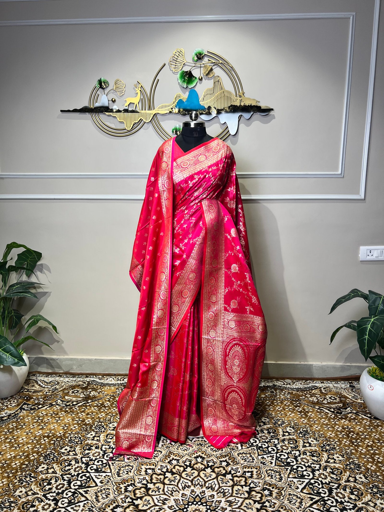 Rani Pink Banarasi Saree with Banarasi Dupatta - Image 2