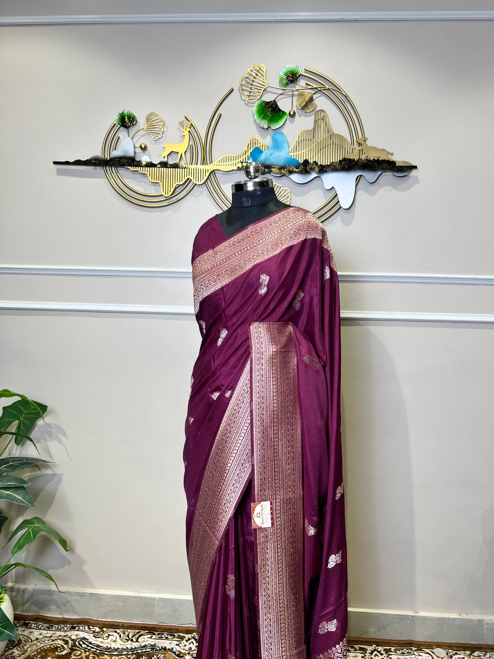 Wine Purple Sona Rupa Viscose Saree - Image 6