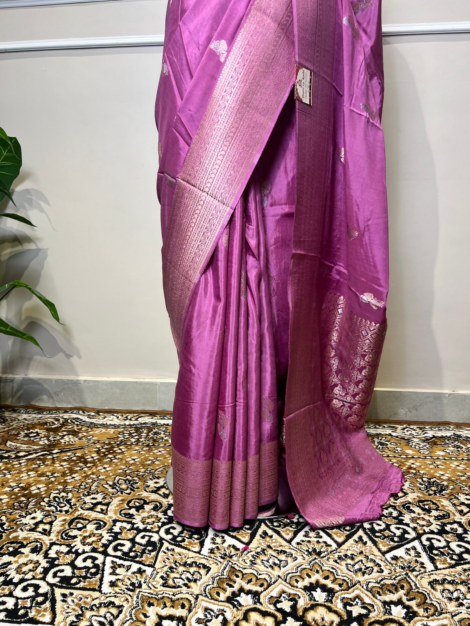 Lavender Purple Sona Rupa Viscose Saree - Image 4