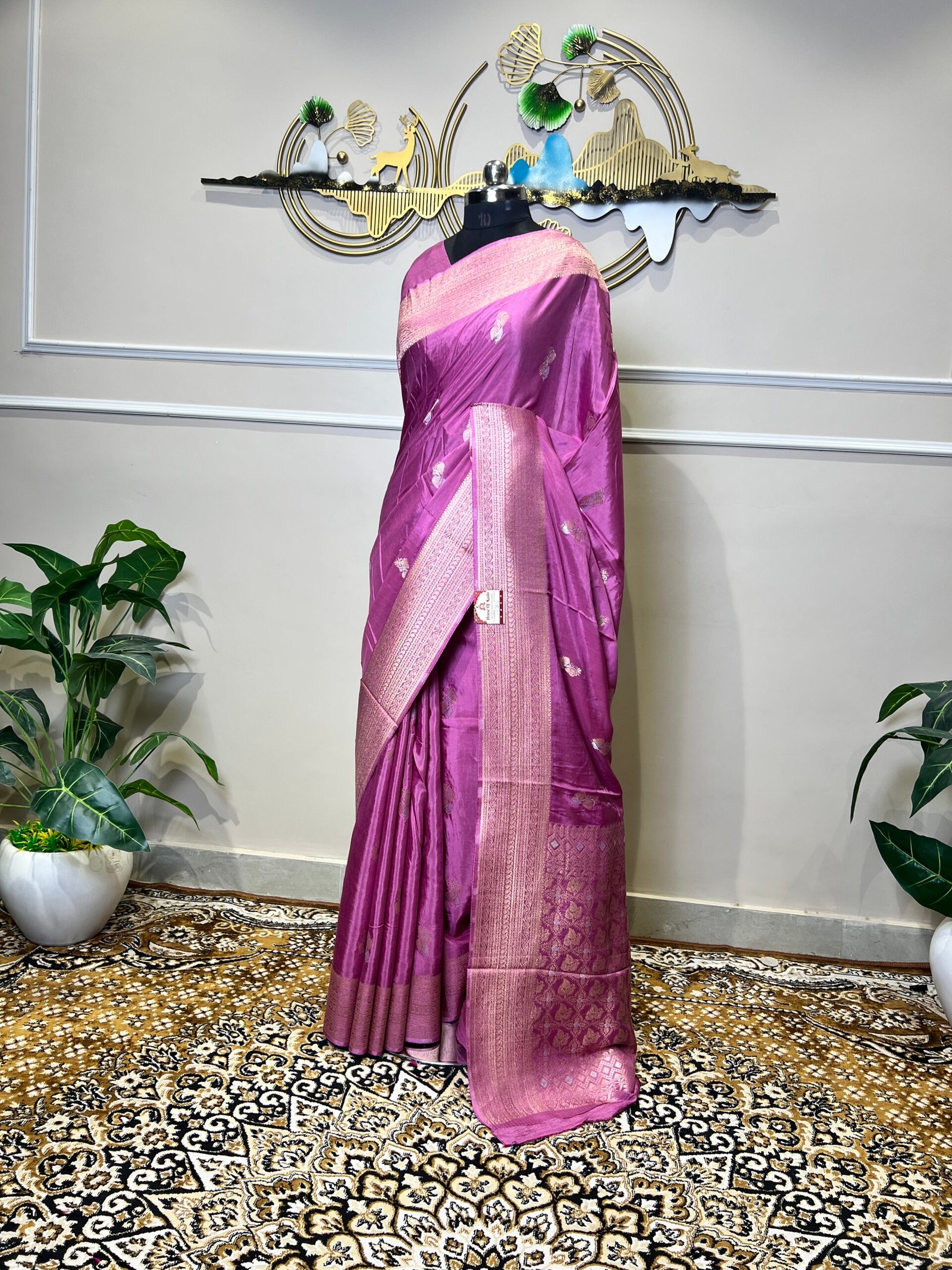 Lavender Purple Sona Rupa Viscose Saree - Image 5