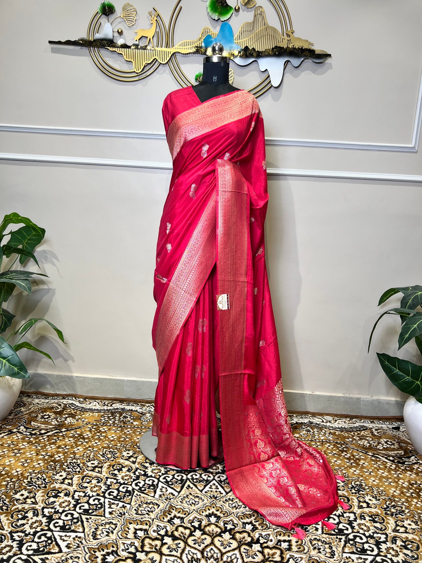 Pink Viscose Sona Rupa Saree - Image 7
