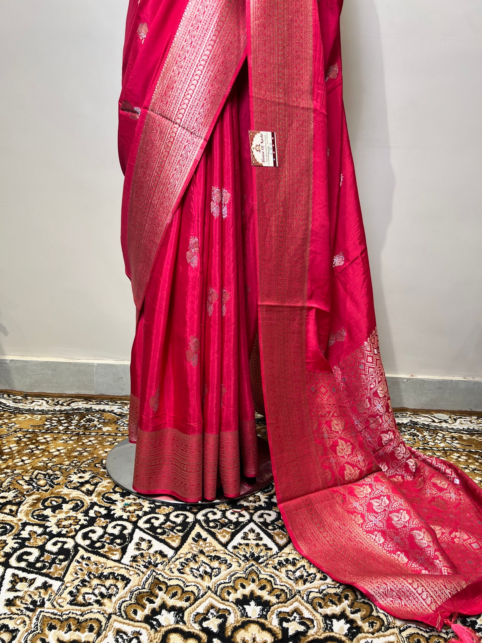 Pink Viscose Sona Rupa Saree - Image 5