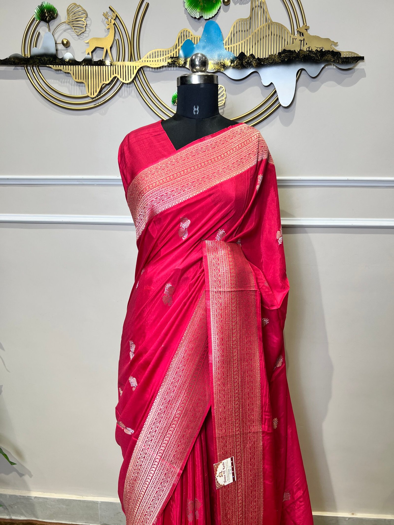 Pink Viscose Sona Rupa Saree - Image 6