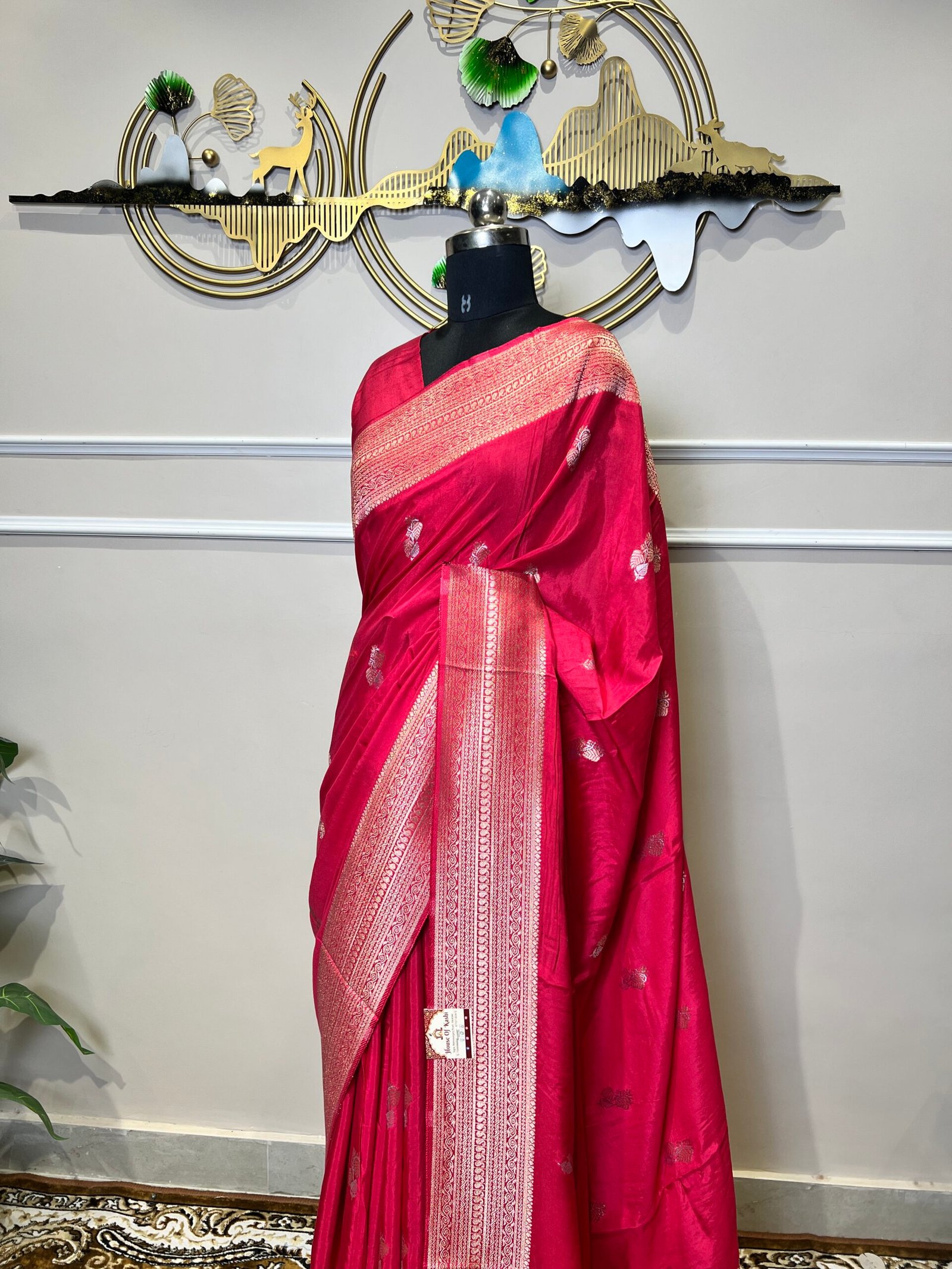 Pink Viscose Sona Rupa Saree - Image 4