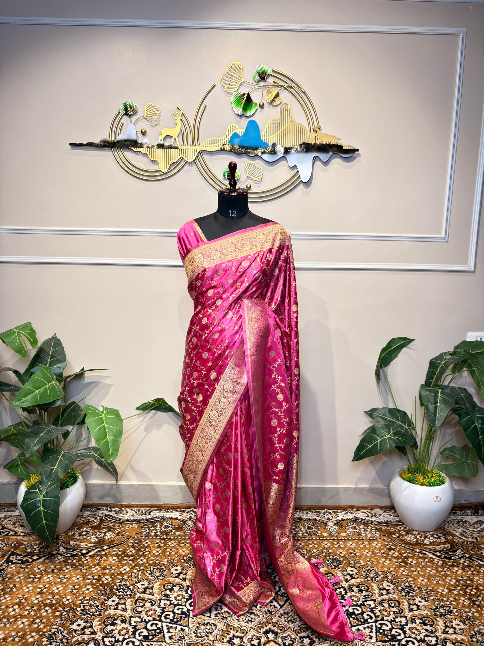 Premium Rani Pink Banarasi Silk Saree - Image 6