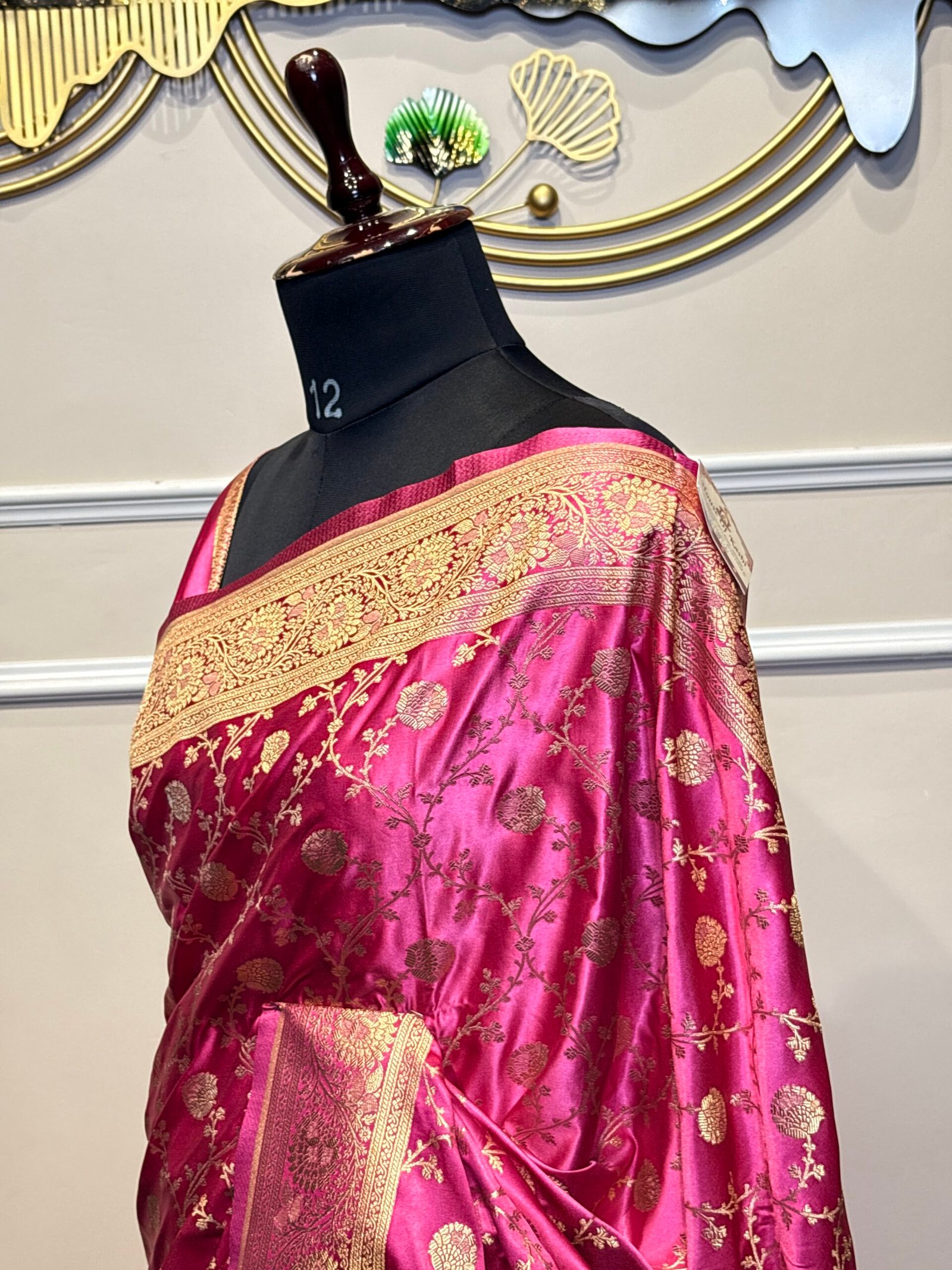 Premium Rani Pink Banarasi Silk Saree - Image 4