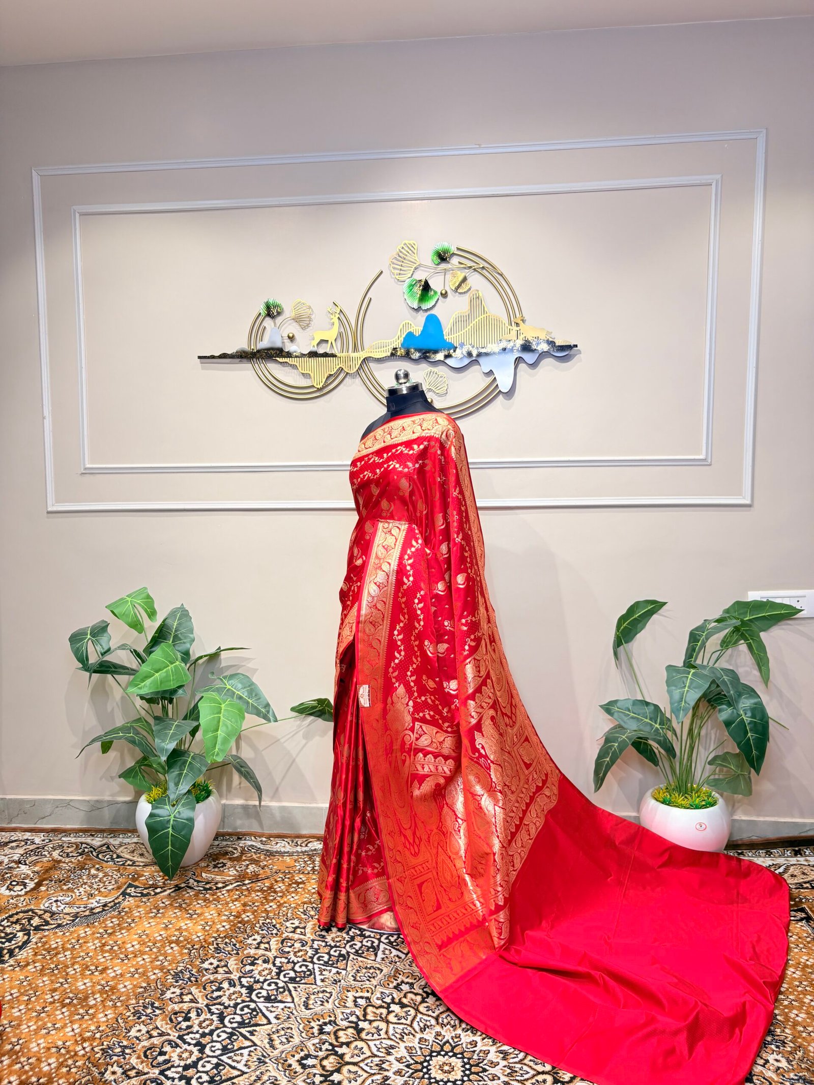 Royal Red Banarasi Silk Saree - Image 3