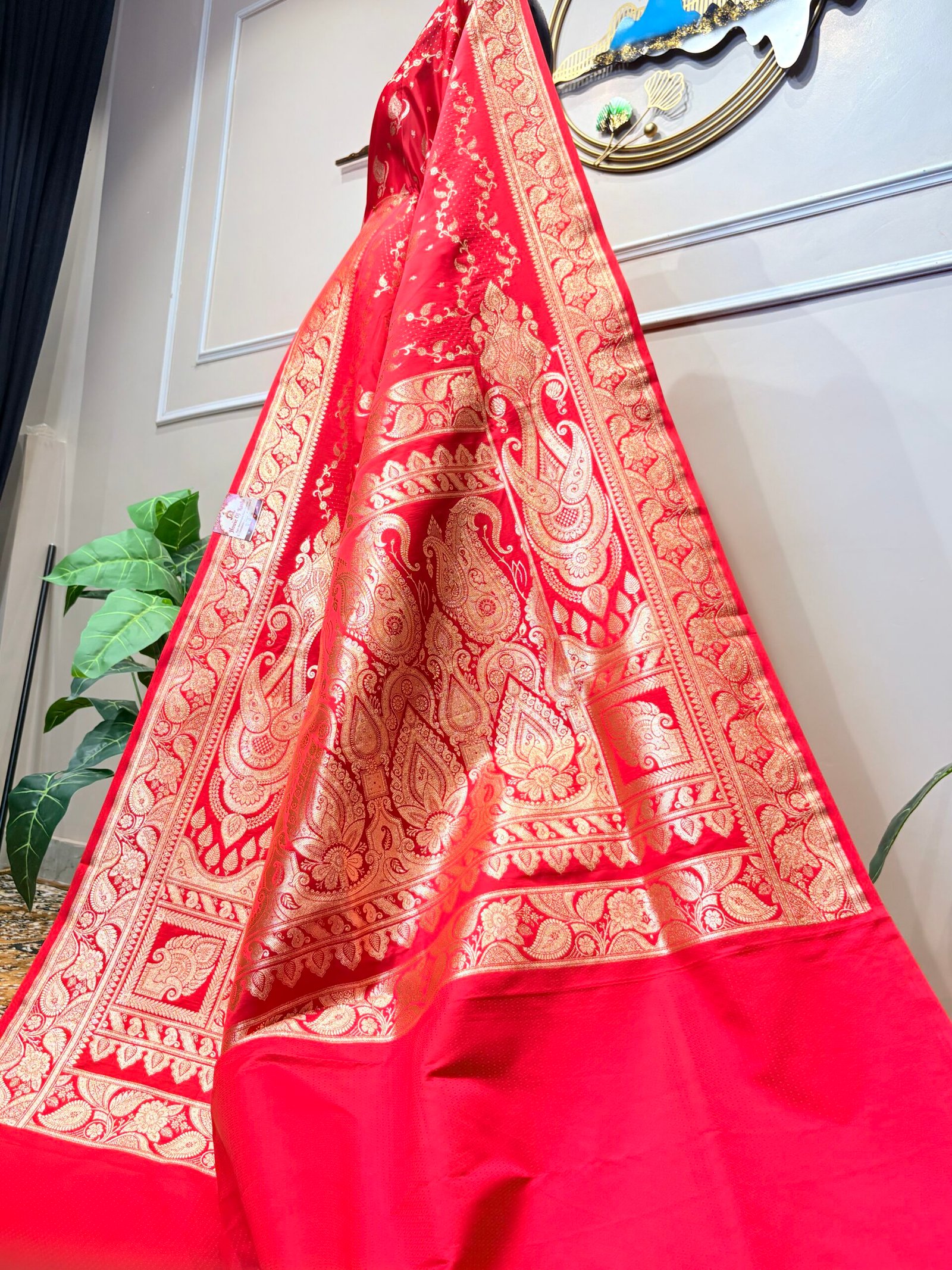 Royal Crimson Banarasi Silk Saree - Image 7