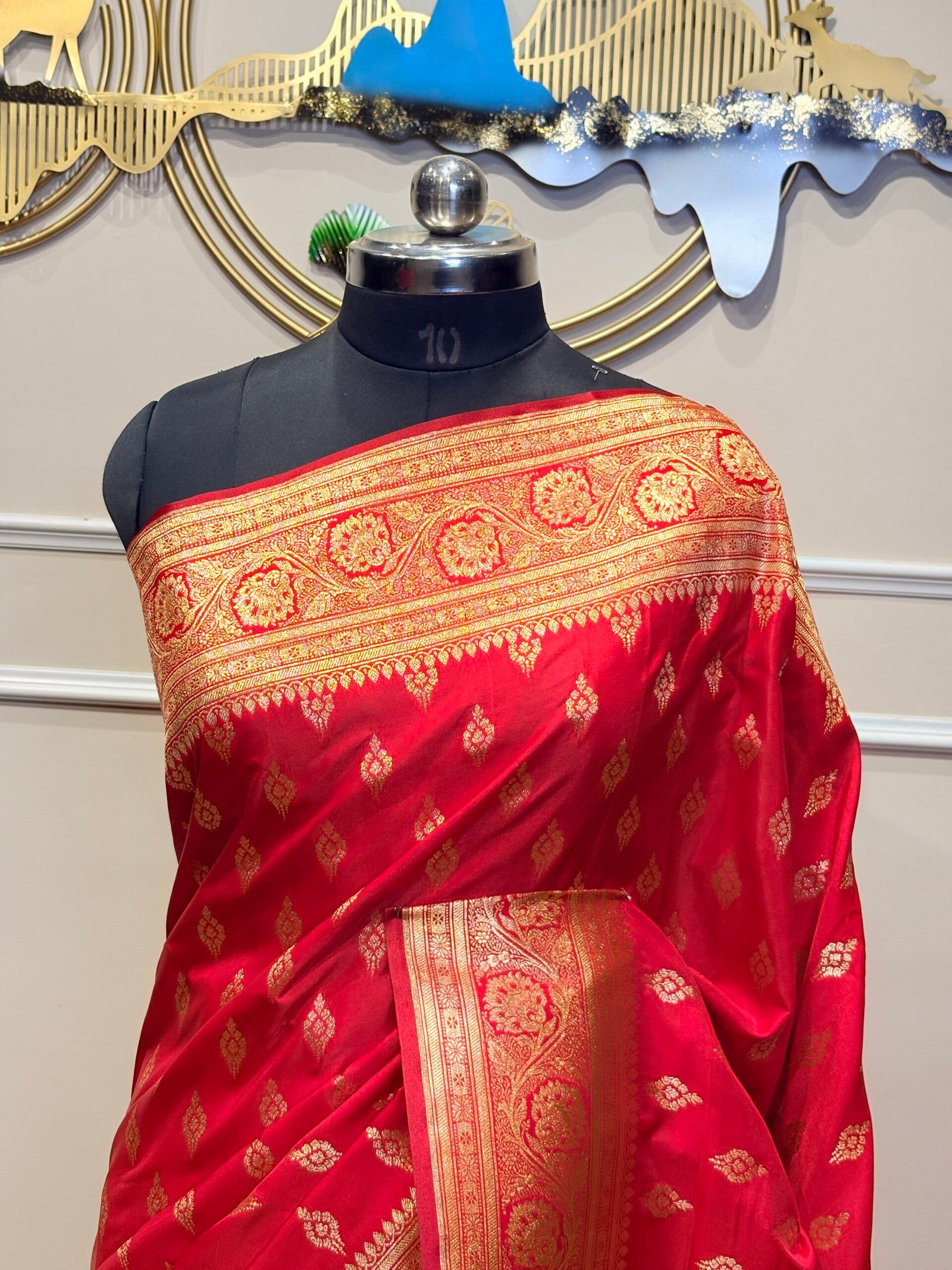 Royal Red Banarasi Silk Saree - Image 4
