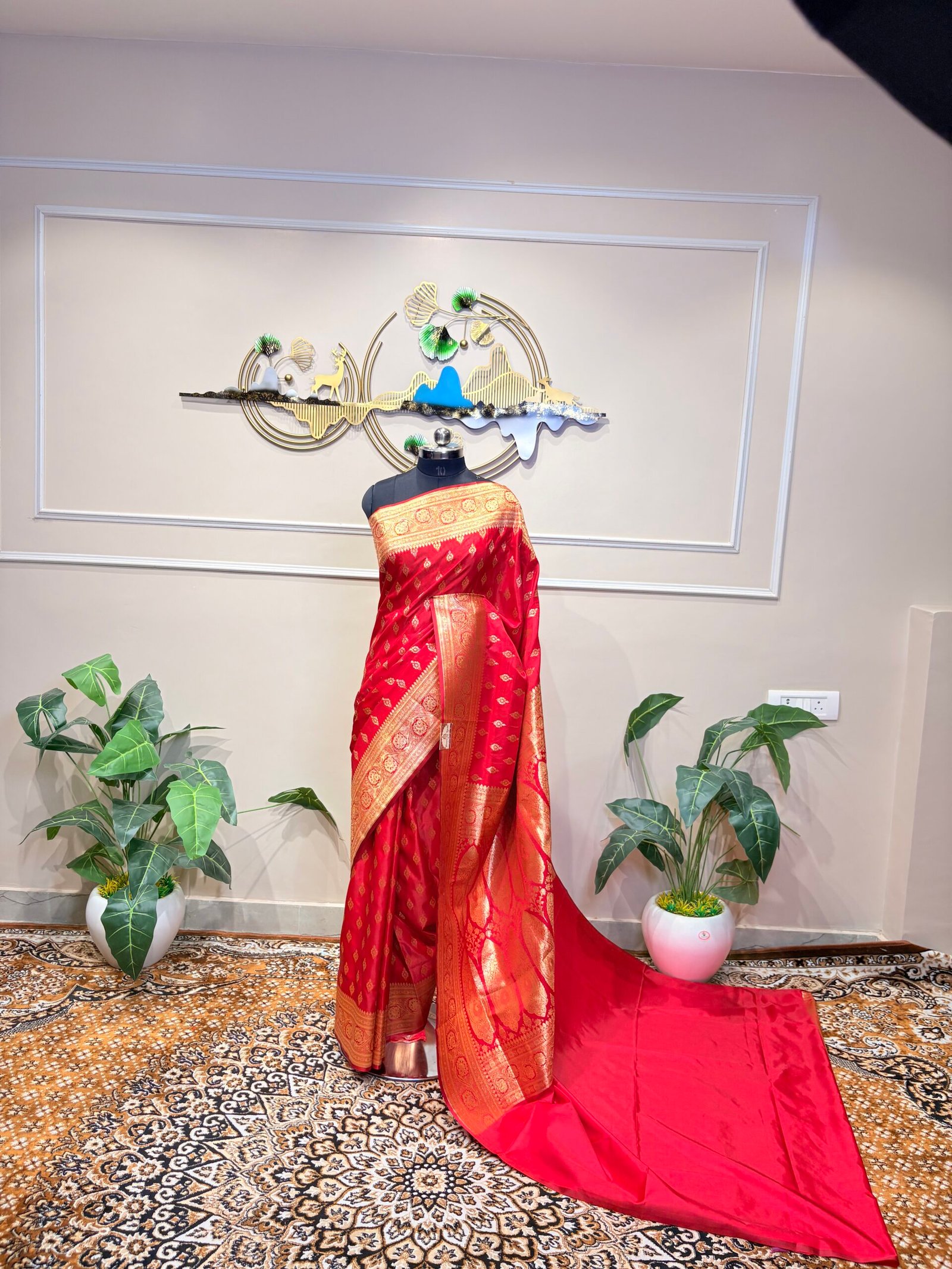 Royal Red Banarasi Silk Saree - Image 2