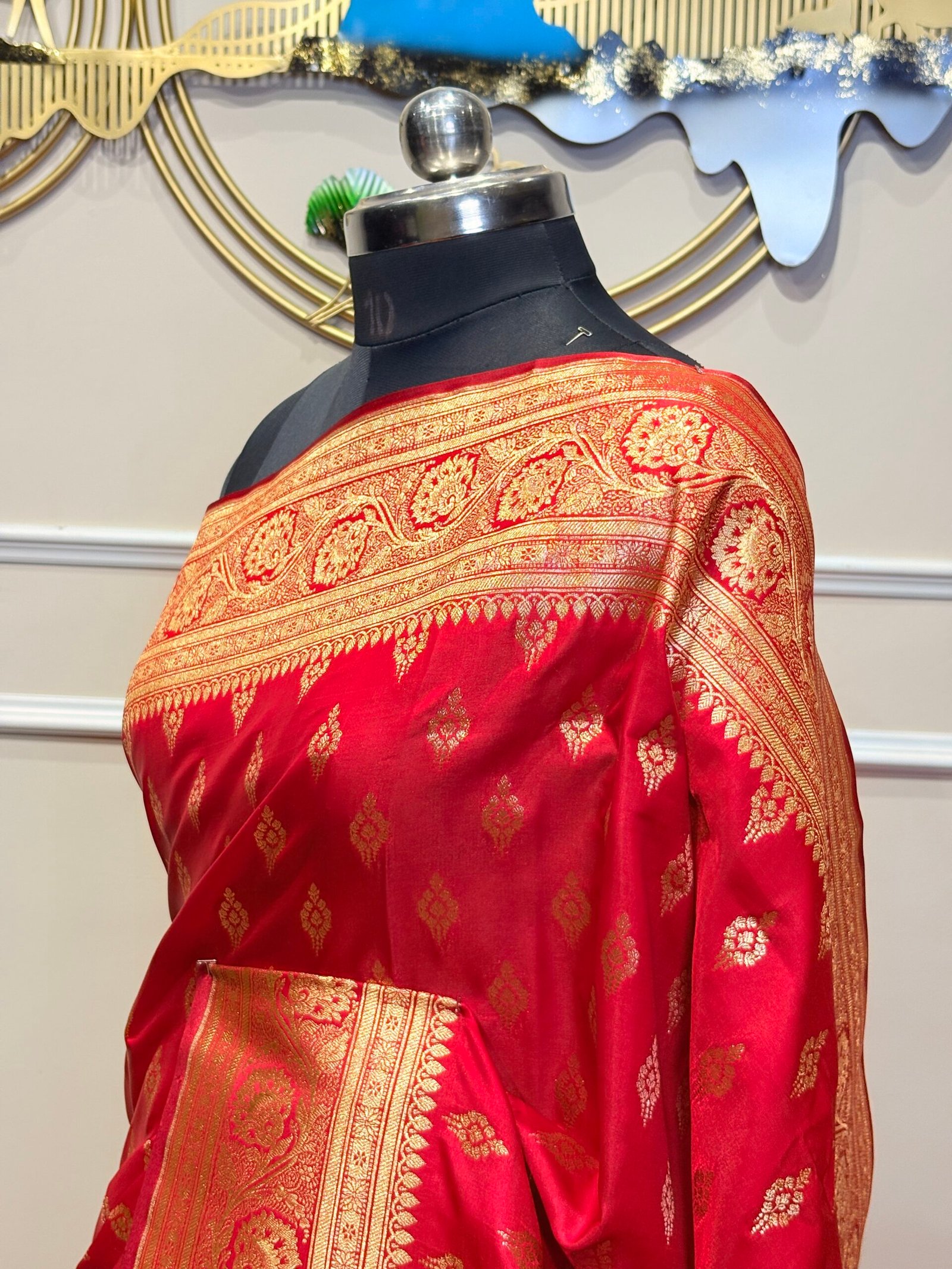 Royal Red Banarasi Silk Saree - Image 5