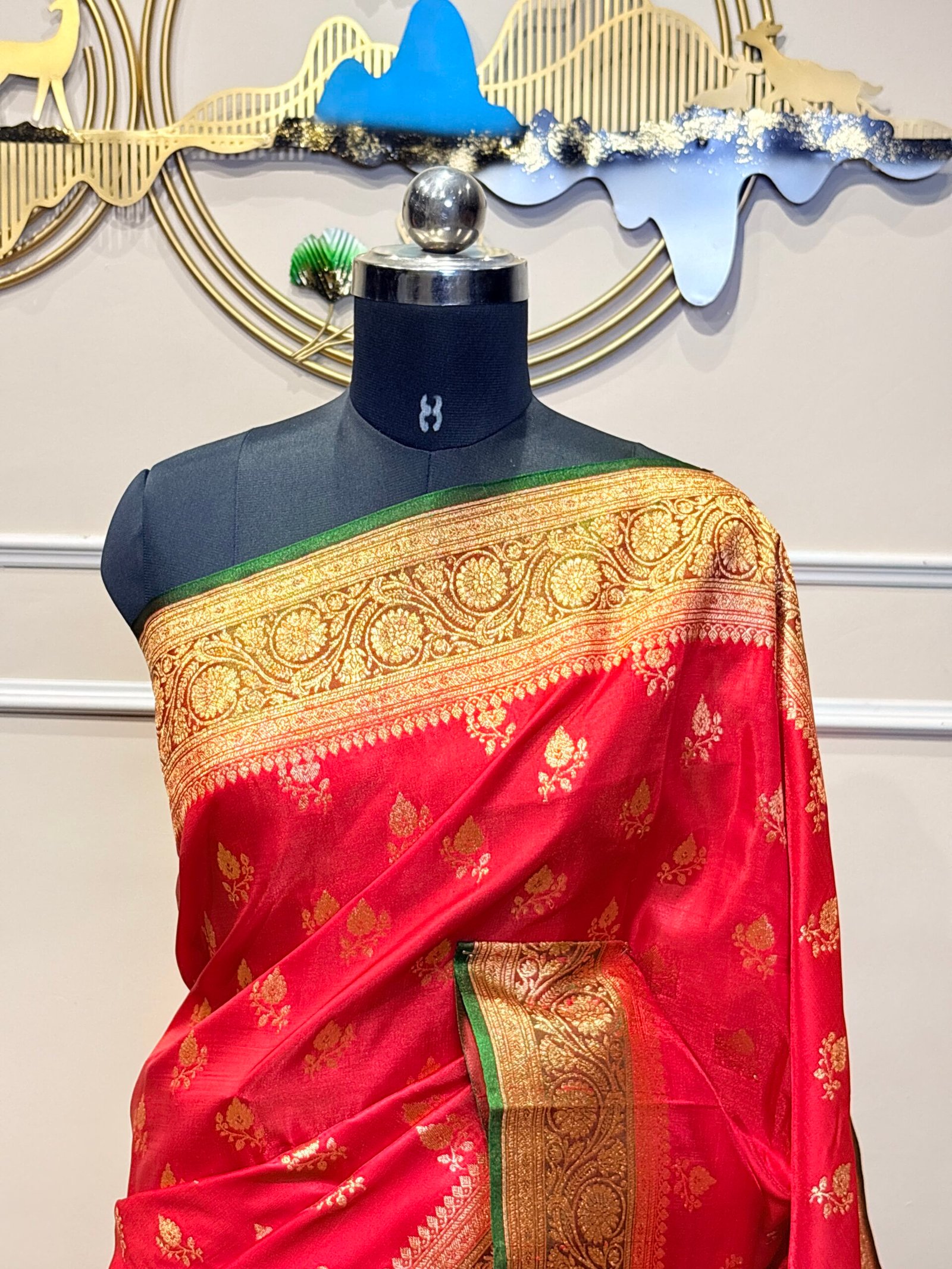 Sindoor Red Banarasi Silk Saree - Image 8