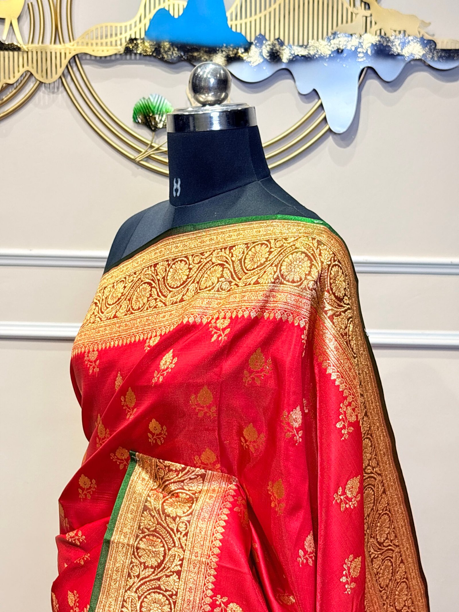 Sindoor Red Banarasi Silk Saree - Image 6