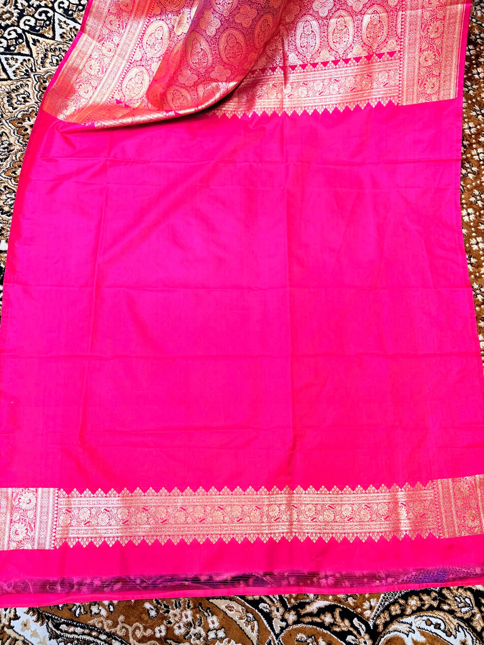 Royal Azure Blue & Magenta Banarasi Saree - Image 6