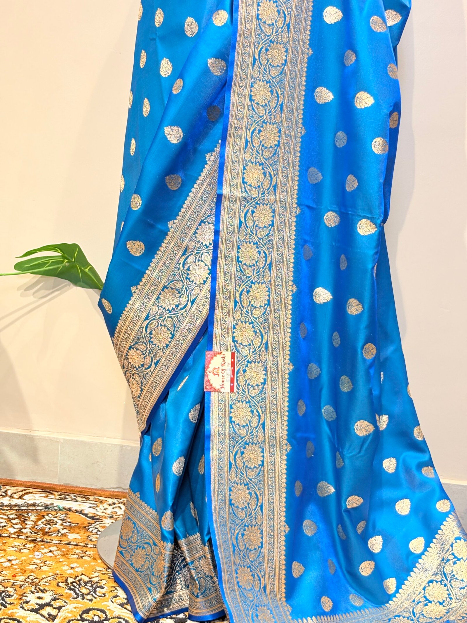 Royal Azure Blue Banarasi Silk Saree - Image 4