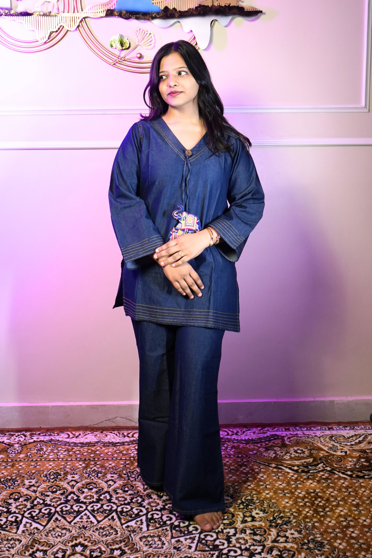 Navy Blue Denim Co-ord Set - Image 3