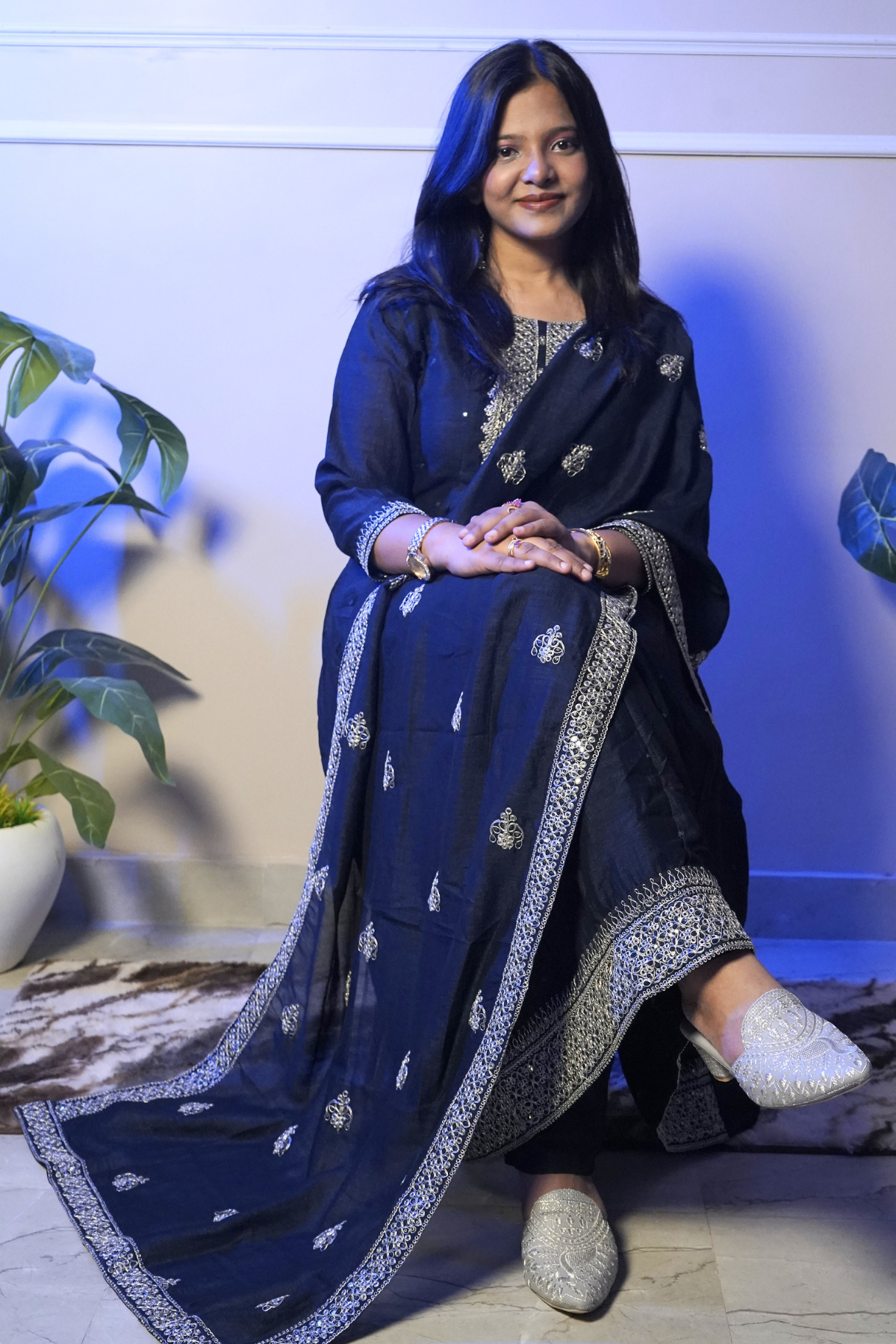 Black Embroidered Suit Set - Image 2