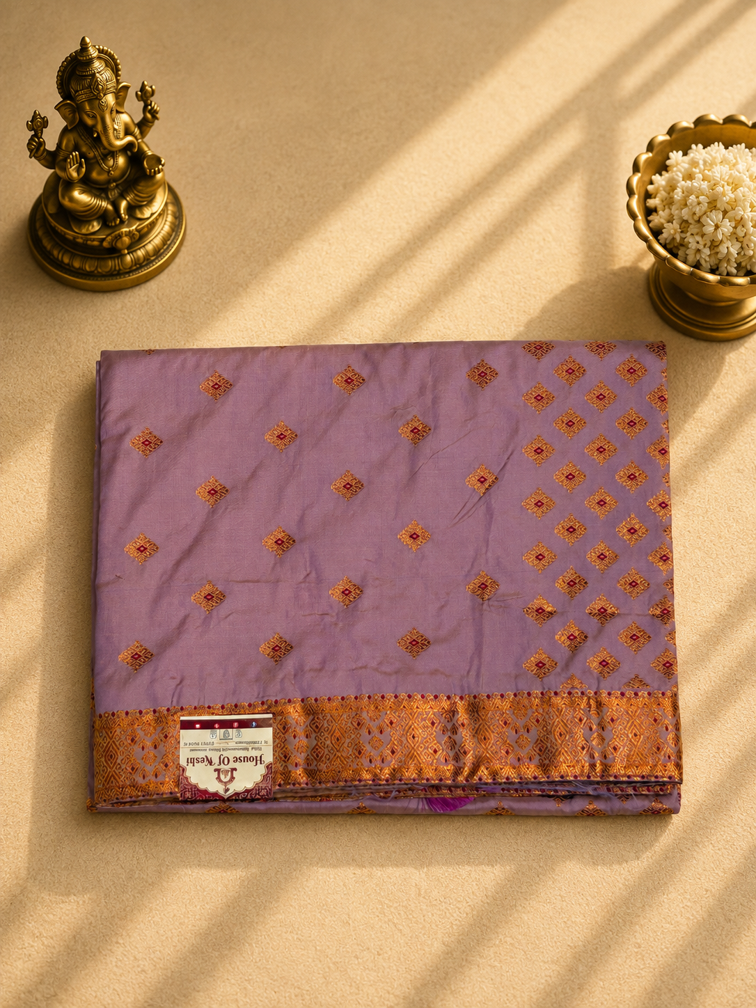 Lavender Banarasi Saree with Zari Butti