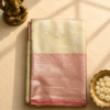 Ivory and blush-pink Banarasi saree